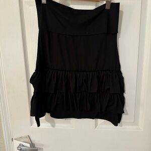 Source Unknown Black Ruffle Mini Skirt